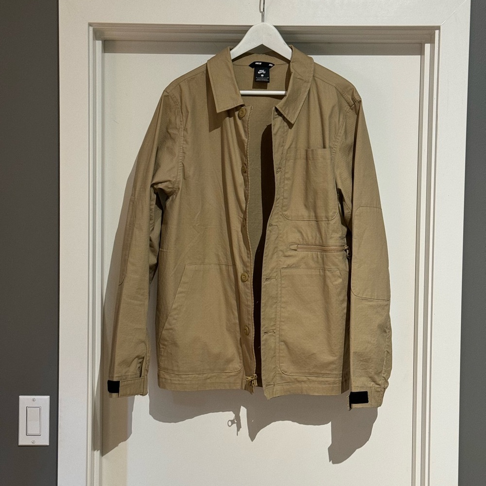 Nike SB Flex Chore Jacket Men's F/Zip Parachute Beige SZ Small 938018-256 NWT